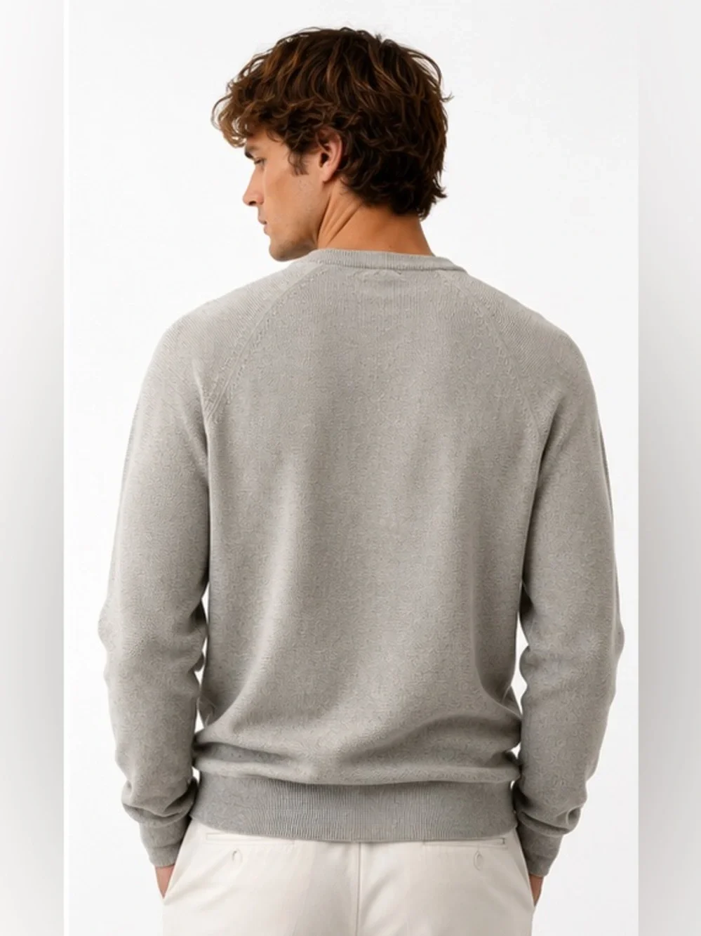 J.Crew Mens Heather Gray Seed Stitch Cotton Crewneck Light Sweater NWT Small